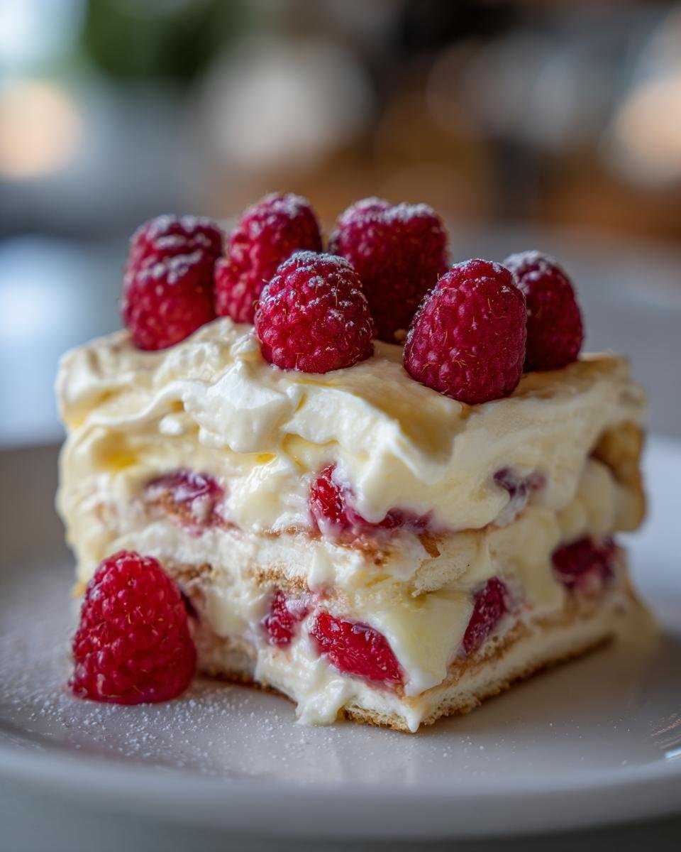 Lasagne au Chocolat Blanc & Framboises - detail 1