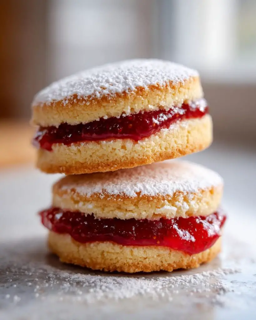 Petits sablés fourrés à la confiture de fraises