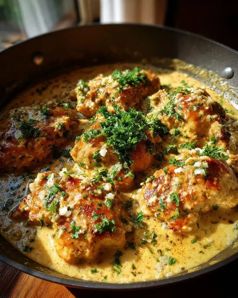 Poulet crémeux à l'ail et au parmesan