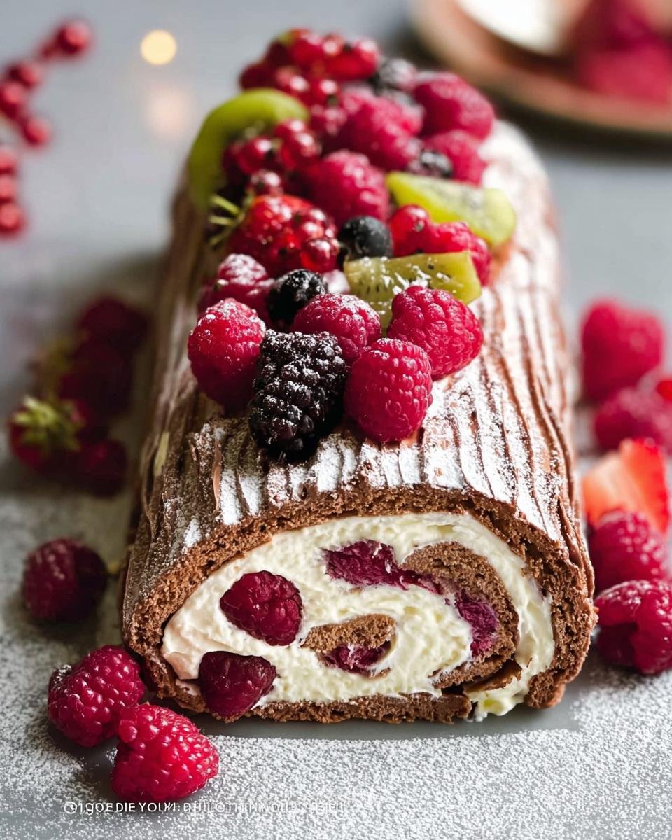 Bûche de Fête aux Fruits et Mascarpone Maison - detail 1