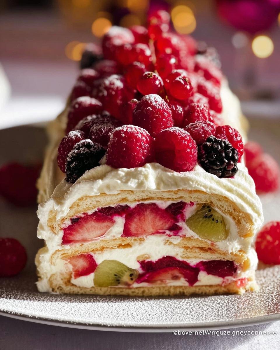 Bûche de Fête aux Fruits et Mascarpone Maison - detail 1