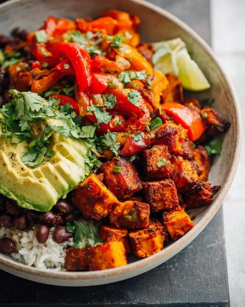Bols de burrito à la patate douce et aux haricots noirs