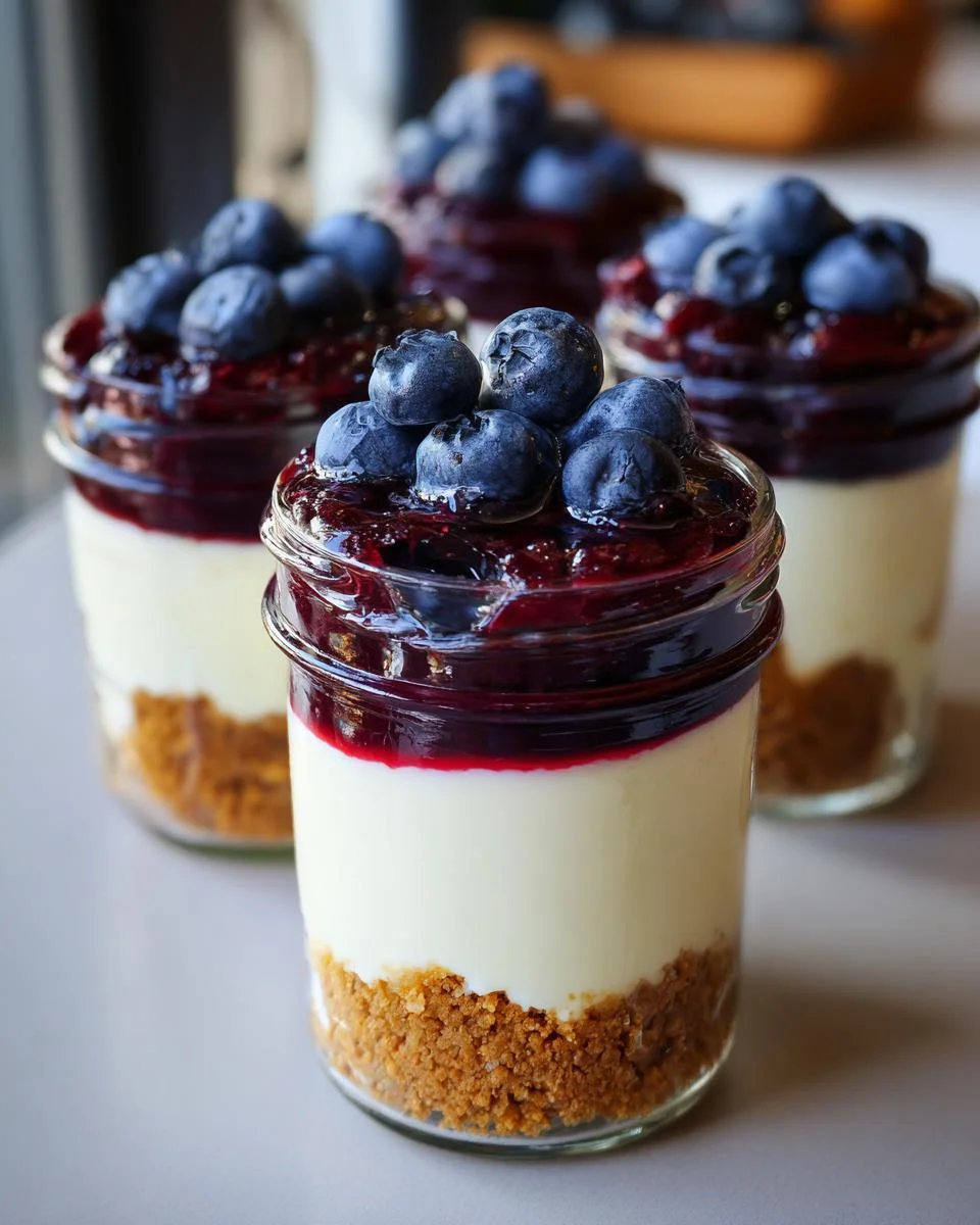 Cheesecake en verrines aux myrtilles - detail 1