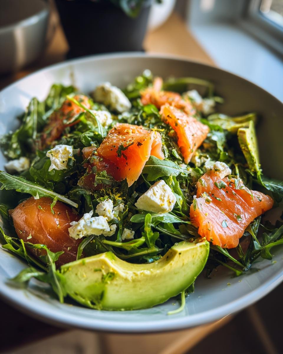 Délicieuse Salade Saumon Fumé Chèvre Avocat - detail 1
