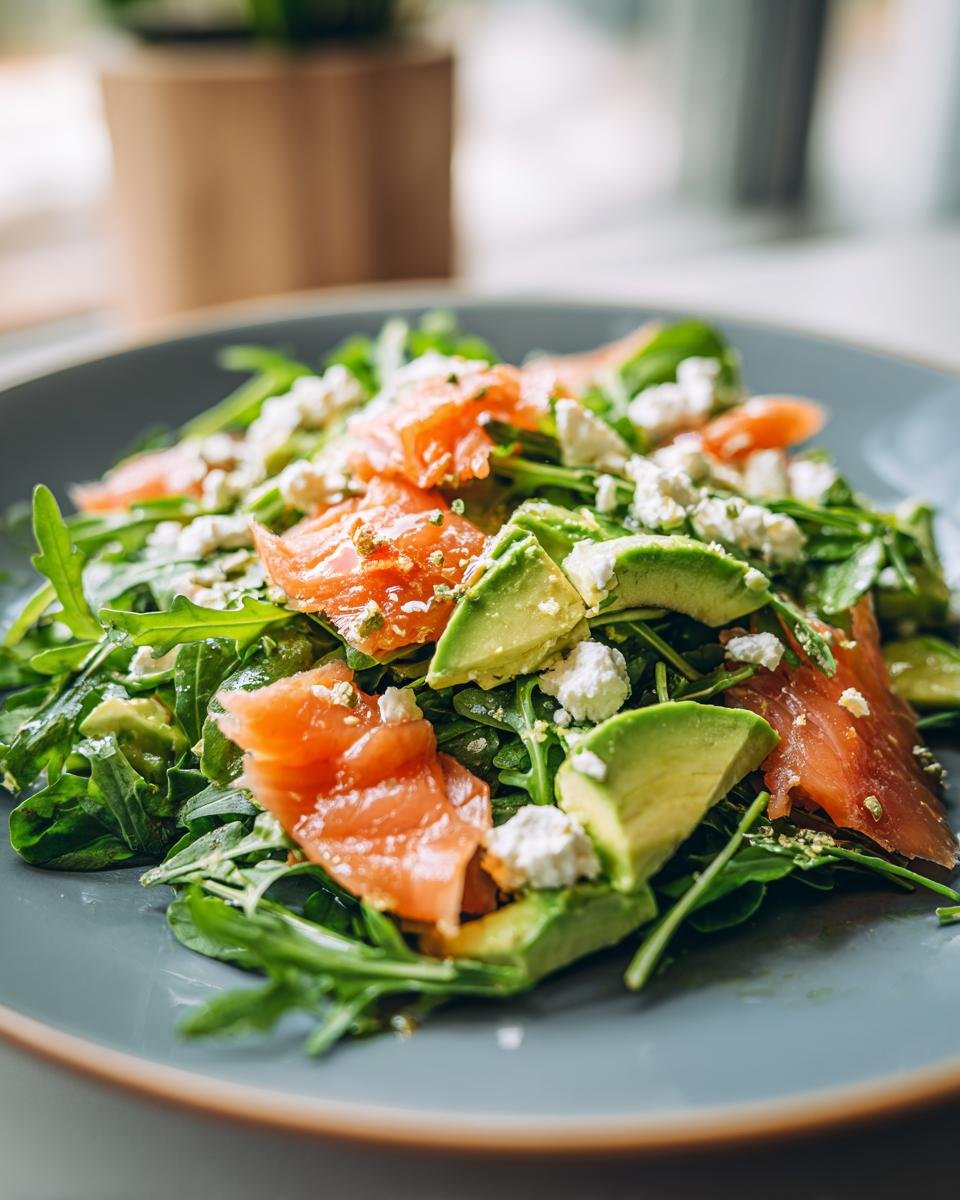 Délicieuse Salade Saumon Fumé Chèvre Avocat - detail 2