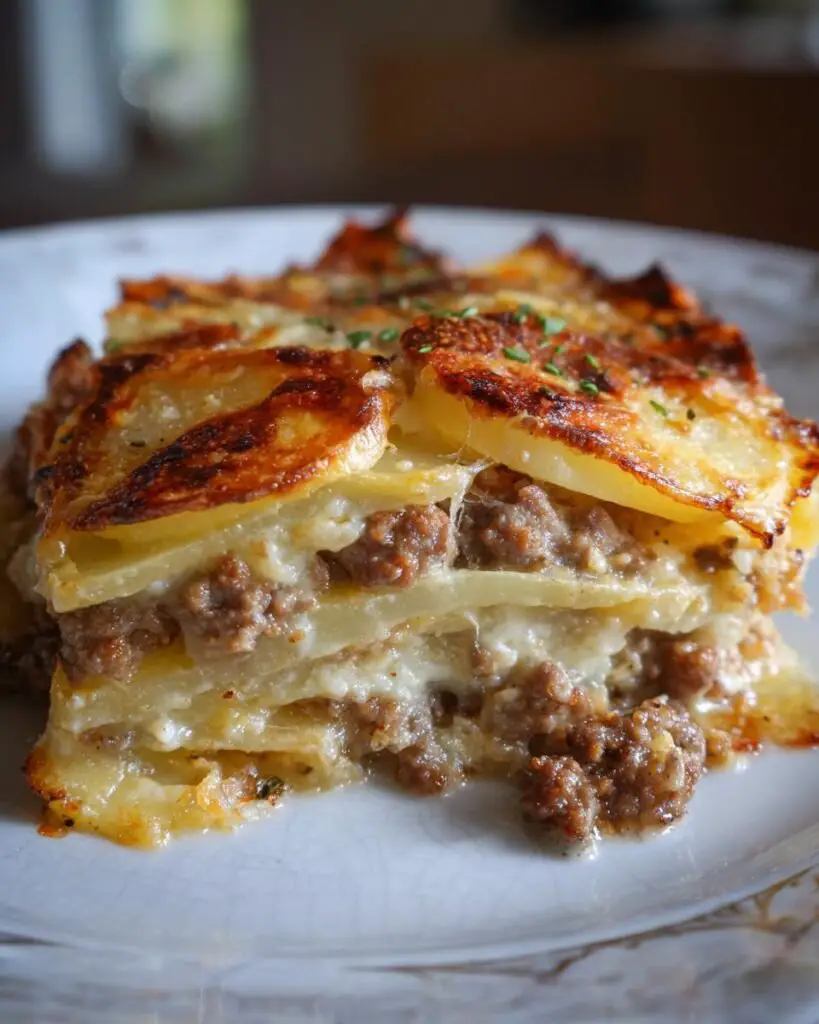 Gratin de pomme de terre et viande hachee