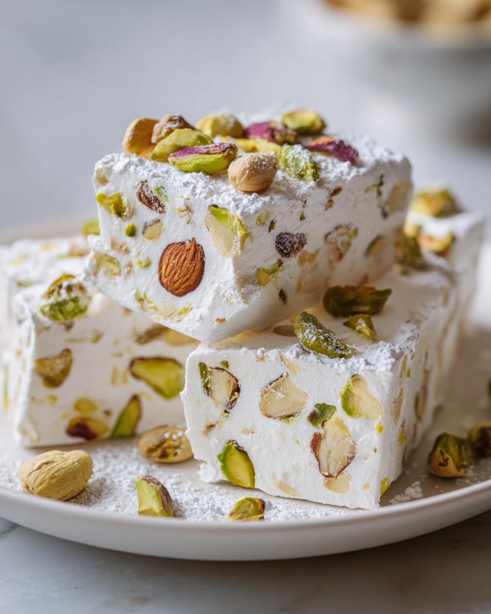 Nougat blanc au miel d'Acacia, amandes et pistaches - detail 1