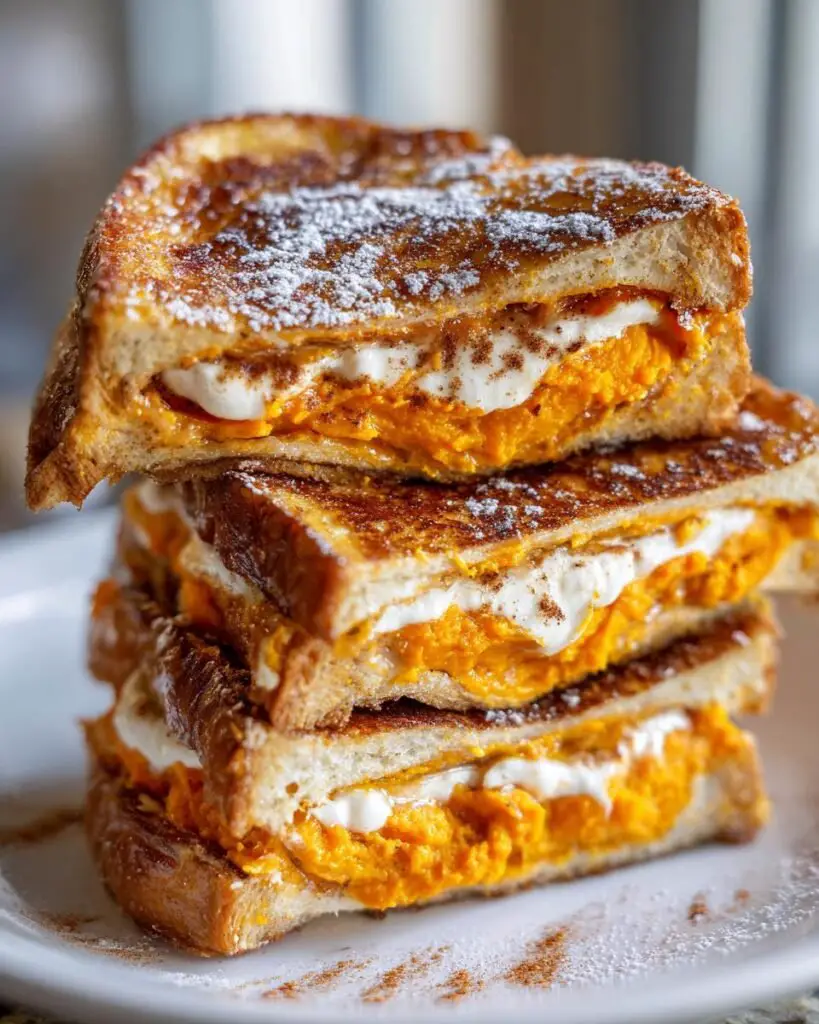 Pain perdu fourré au potiron et au fromage frais