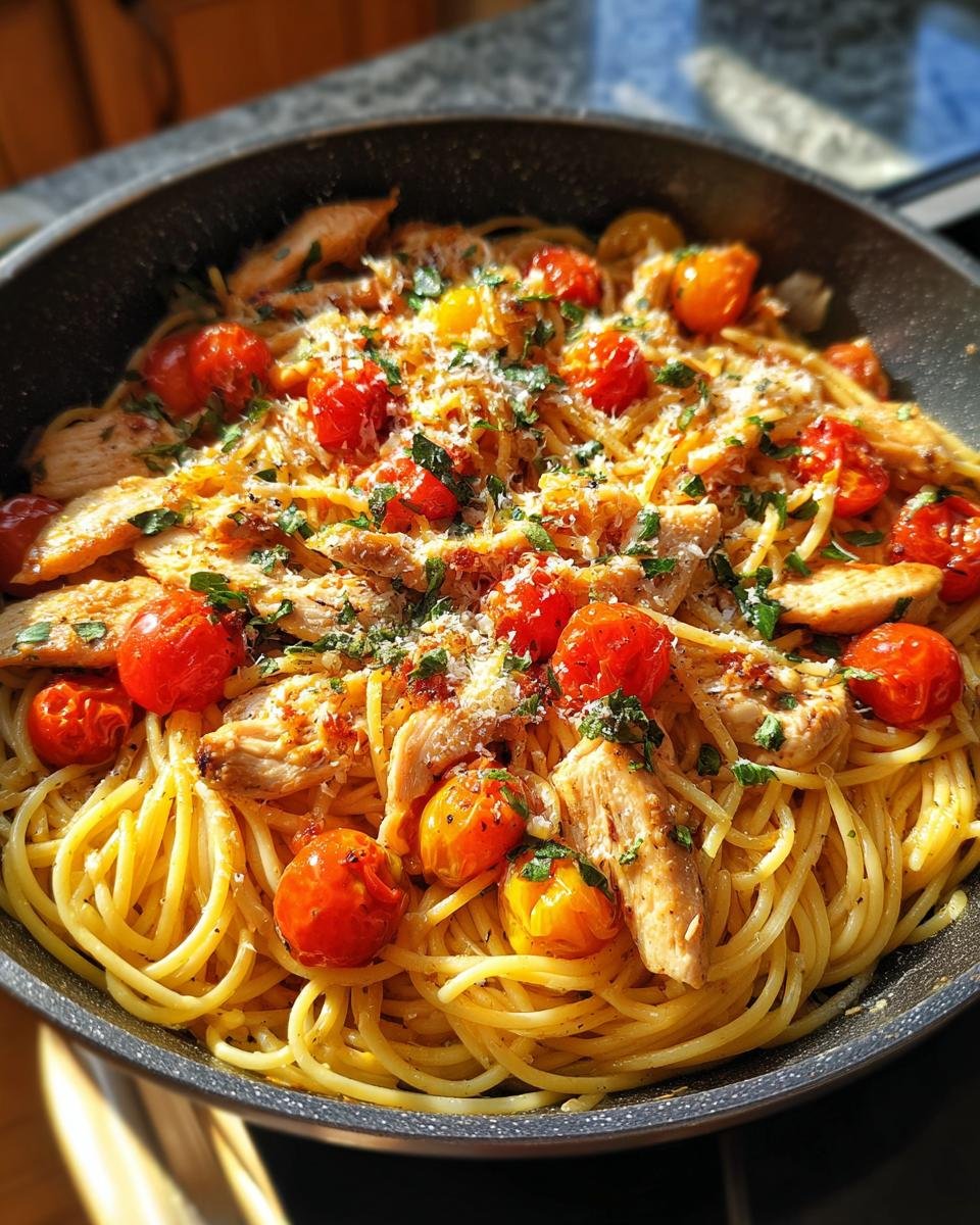 Pâtes au poulet & tomates cerises - detail 1