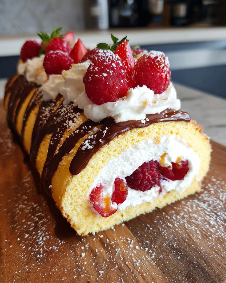 Recette de Bûche au Caramel Beurre Salé et Fruits - detail 1