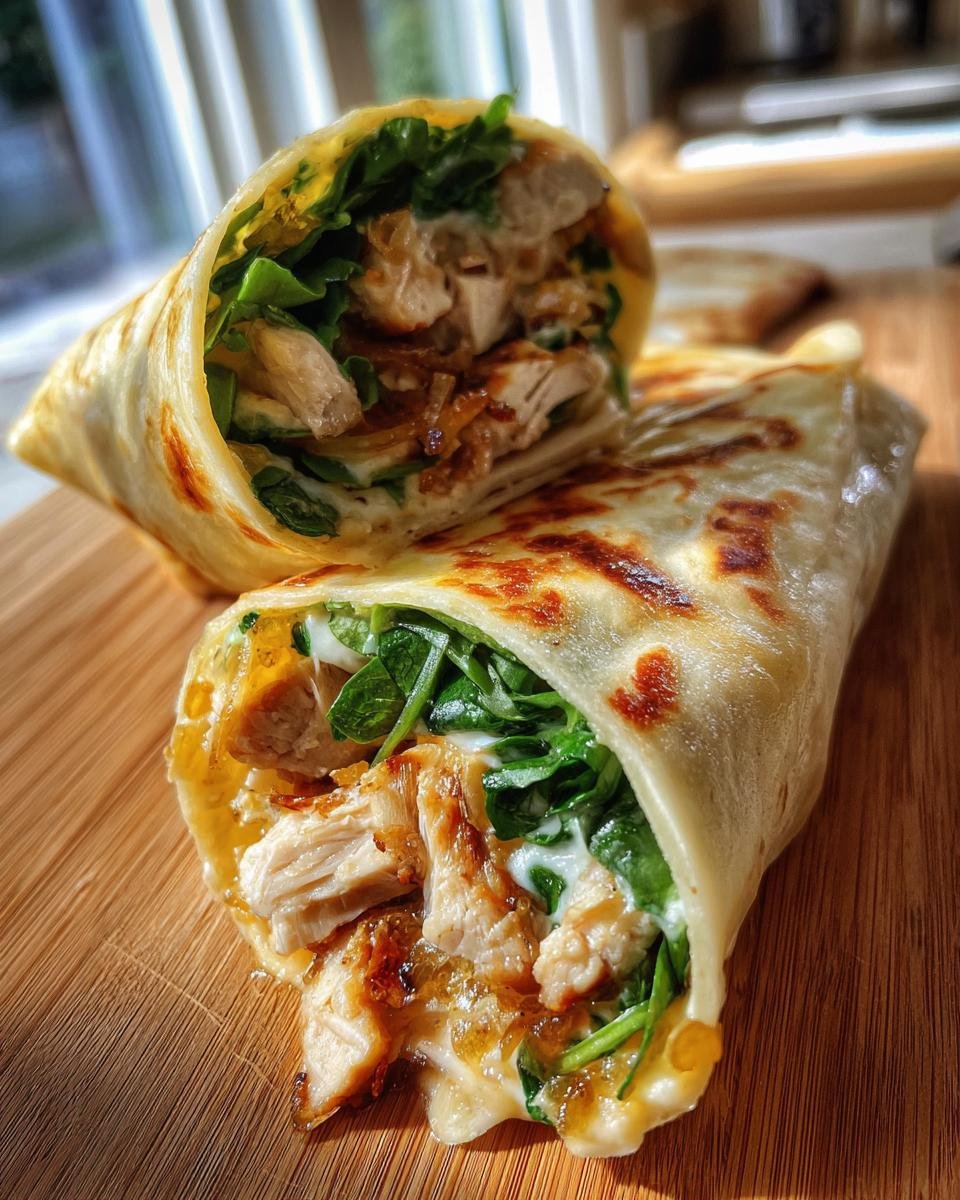 Recette de wraps au poulet, à l'ail et au fromage - detail 1