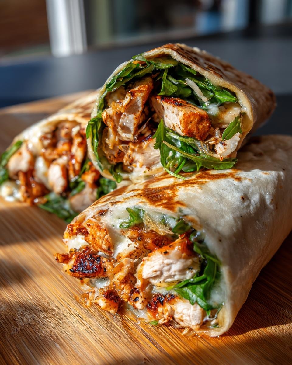 Recette de wraps au poulet, à l'ail et au fromage - detail 2
