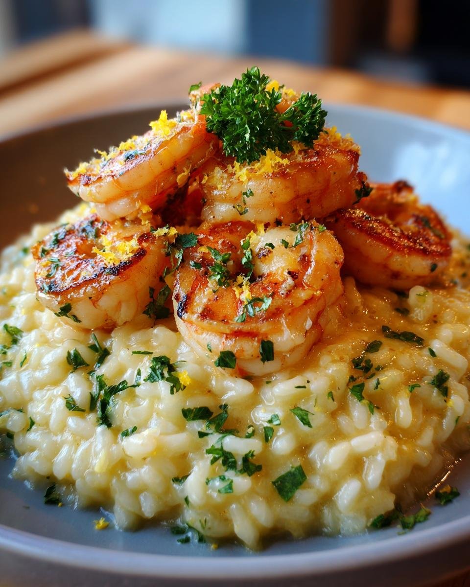 Risotto aux crevettes, citron et ail - detail 1