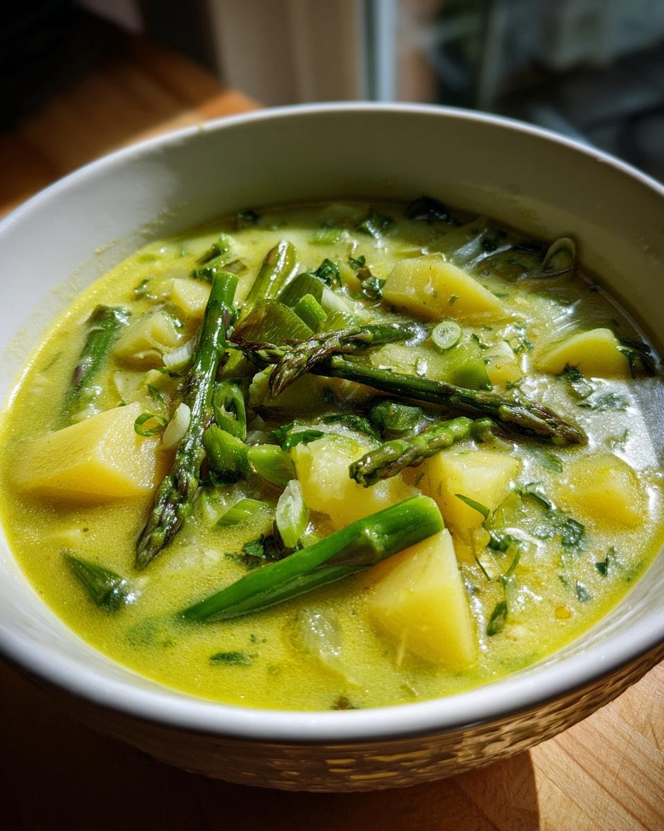 Soupe crémeuse aux asperges et pommes de terre - detail 1