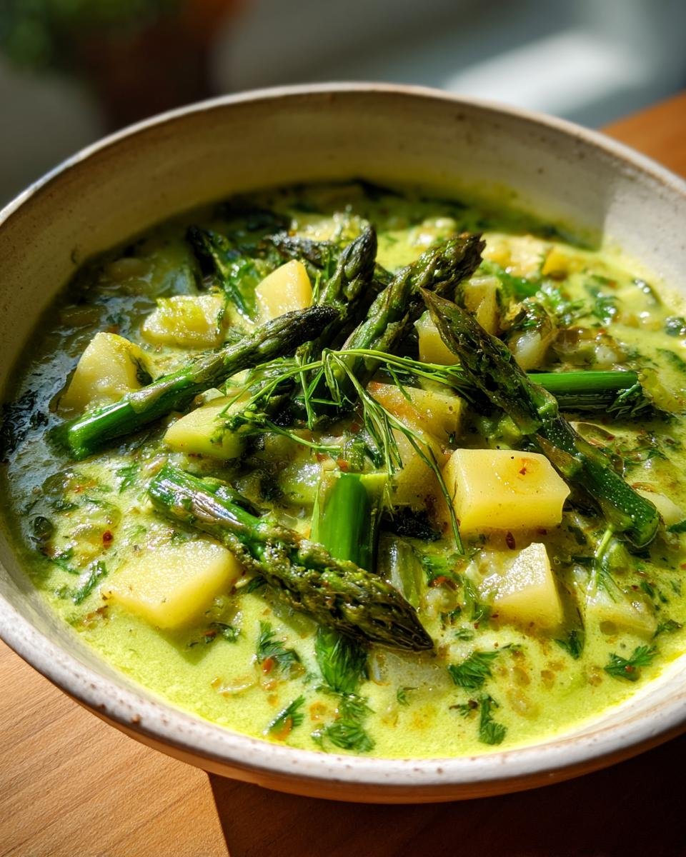 Soupe crémeuse aux asperges et pommes de terre - detail 2