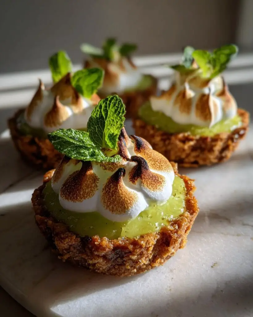 Tartelettes citron vert, menthe