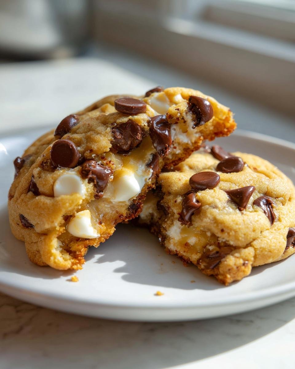 Cheesecake stuffed chocolate chip cookies - detail 1