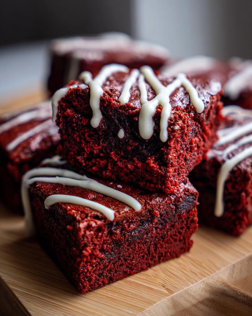 Fudgy Red Velvet Brownies - detail 2