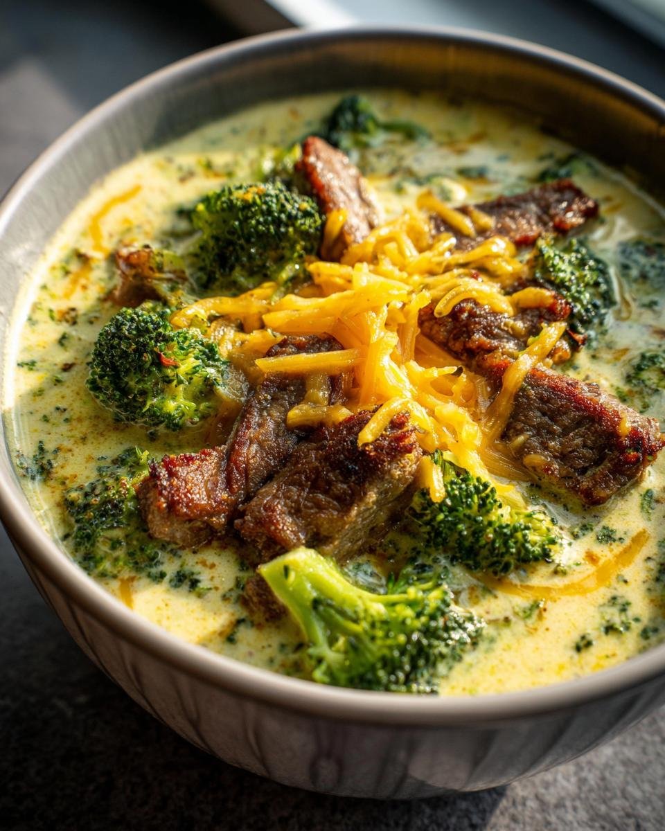 Keto Broccoli Cheddar Soup - detail 2