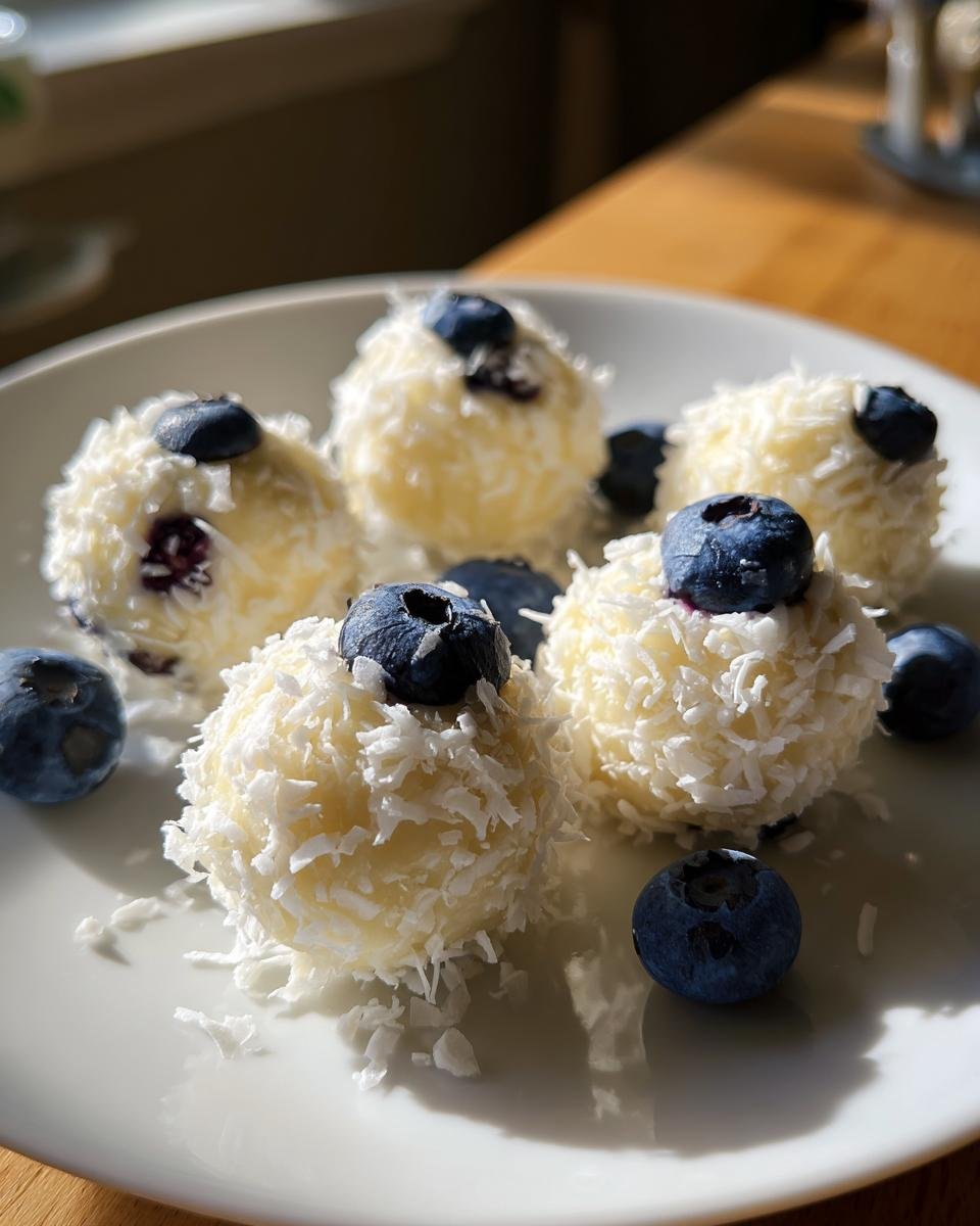 Truffes au chocolat blanc et aux myrtilles - detail 1