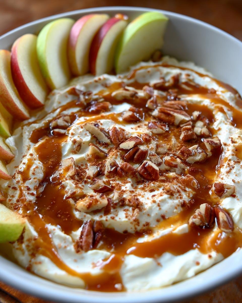caramel apple cheesecake dip - detail 1