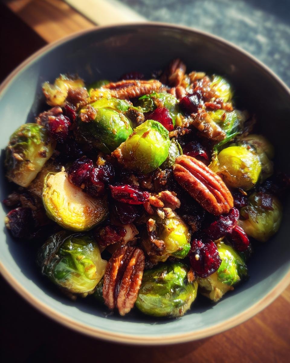 Brussels Sprouts with Beef, Pecans, and Cranberries - detail 1