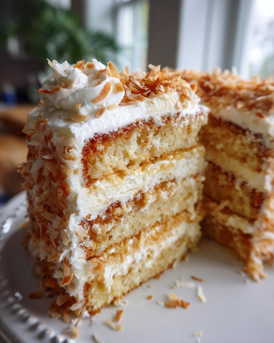 Coconut Custard Cake - detail 1
