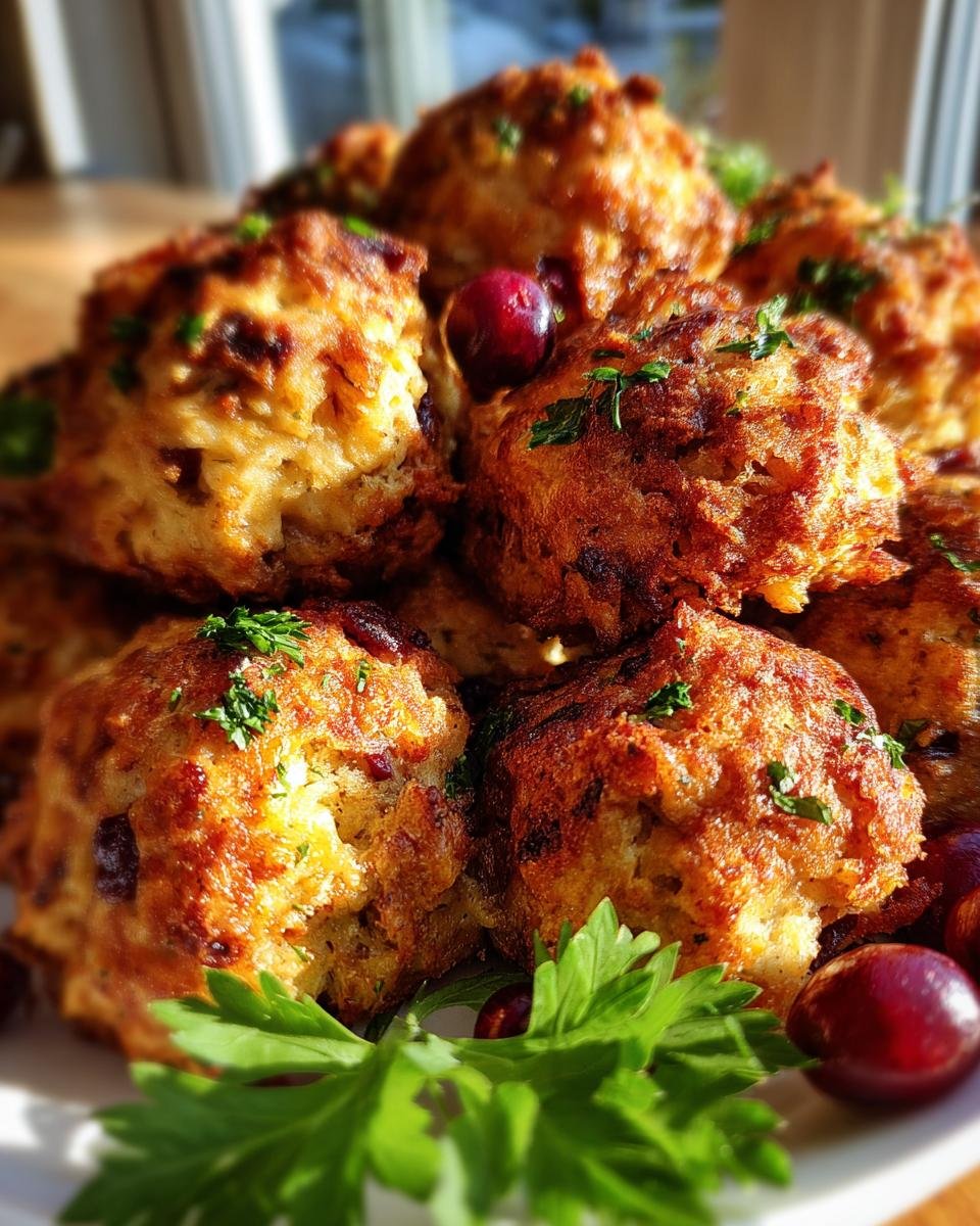 Cranberry & Turkey Stuffing Balls - detail 1