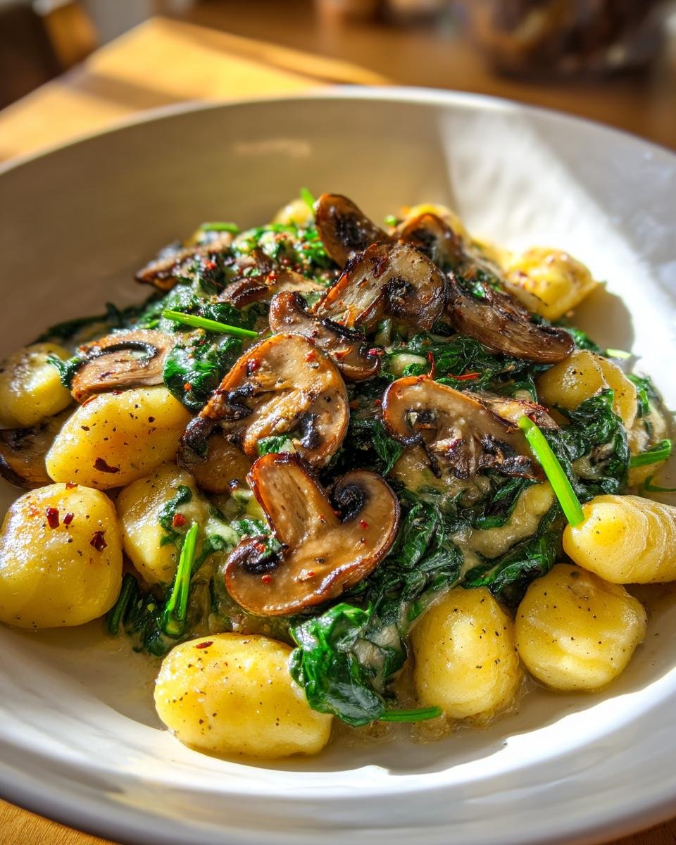 Creamy Spinach and Mushroom Gnocchi (One-Pan, 20 Minutes) - detail 1