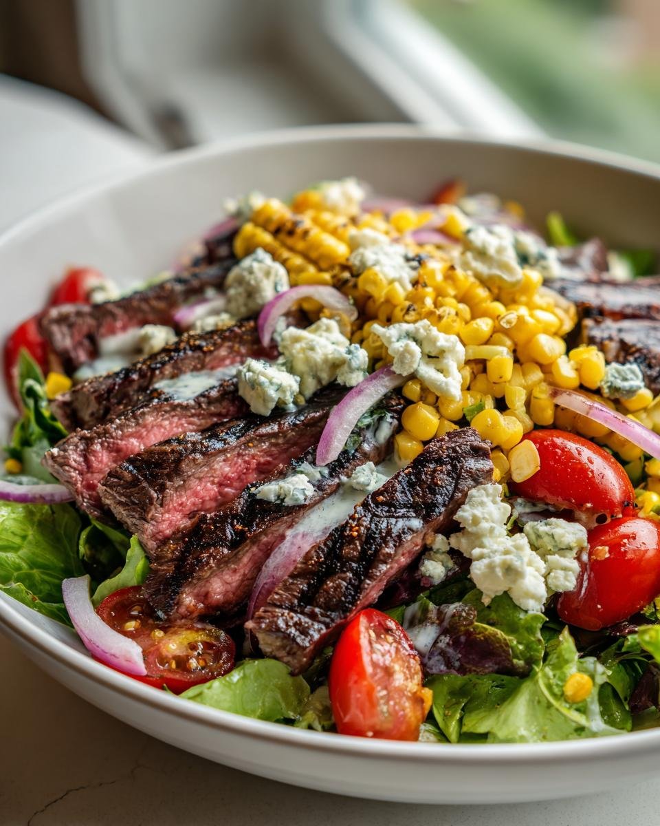 Grilled Balsamic Steak Salad with Gorgonzola & Corn - detail 1