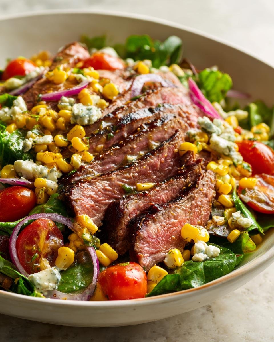 Grilled Balsamic Steak Salad with Gorgonzola & Corn - detail 2
