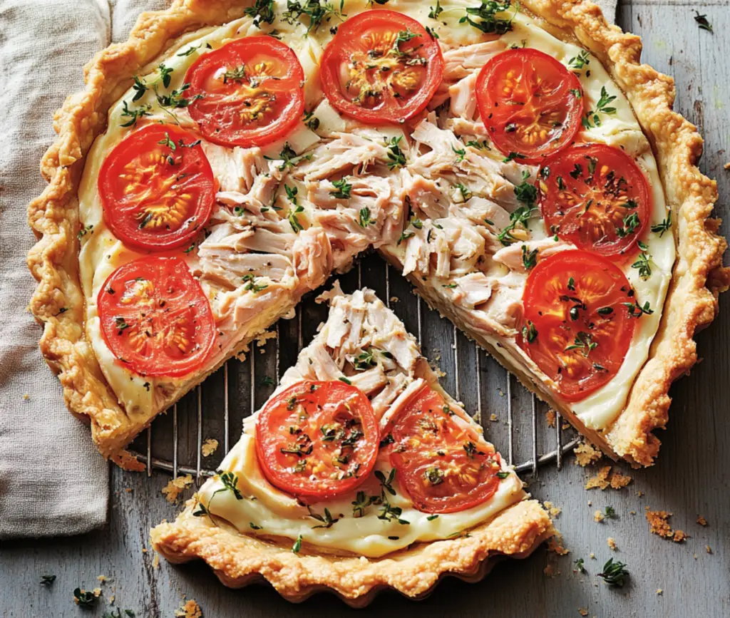 Préparation de la tarte thon tomates maison