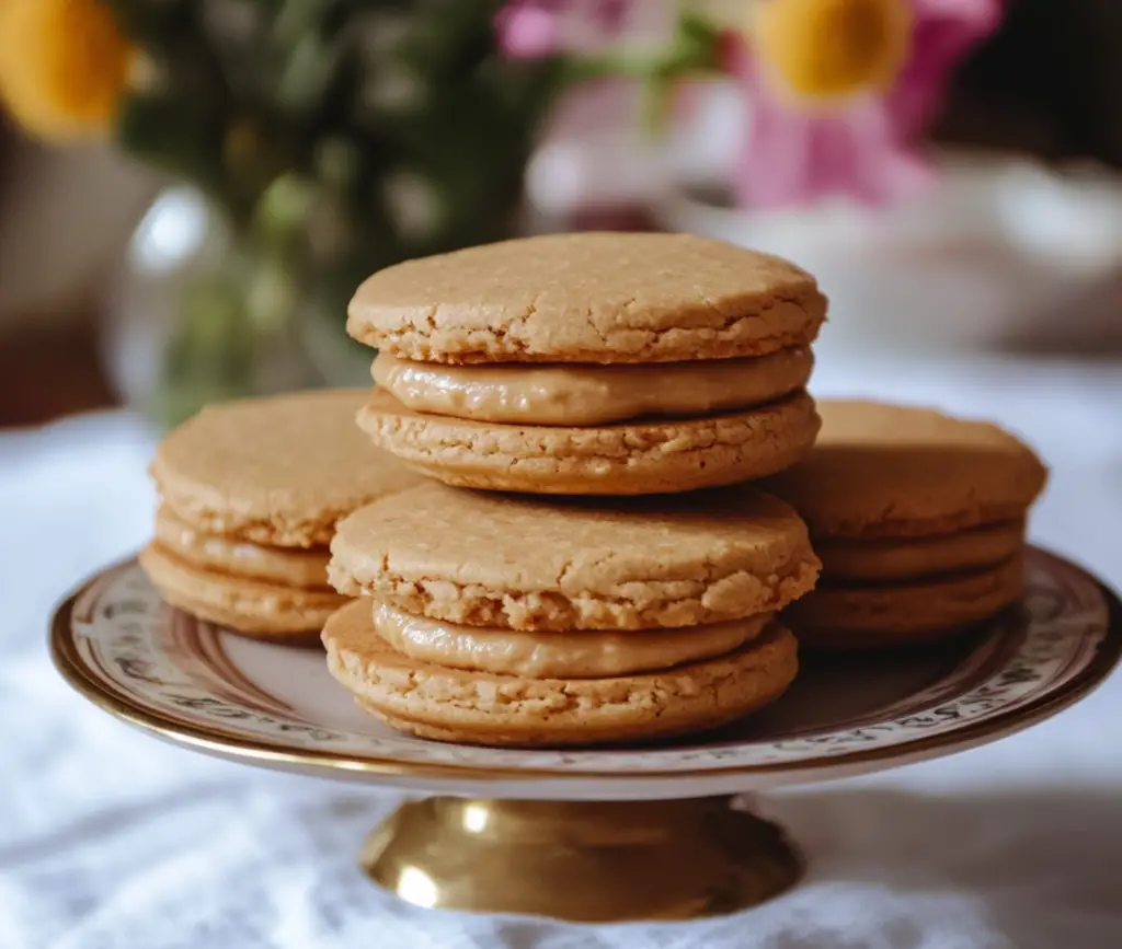 Biscuits sandwich moelleux au beurre de cacahuète fraîchement préparés