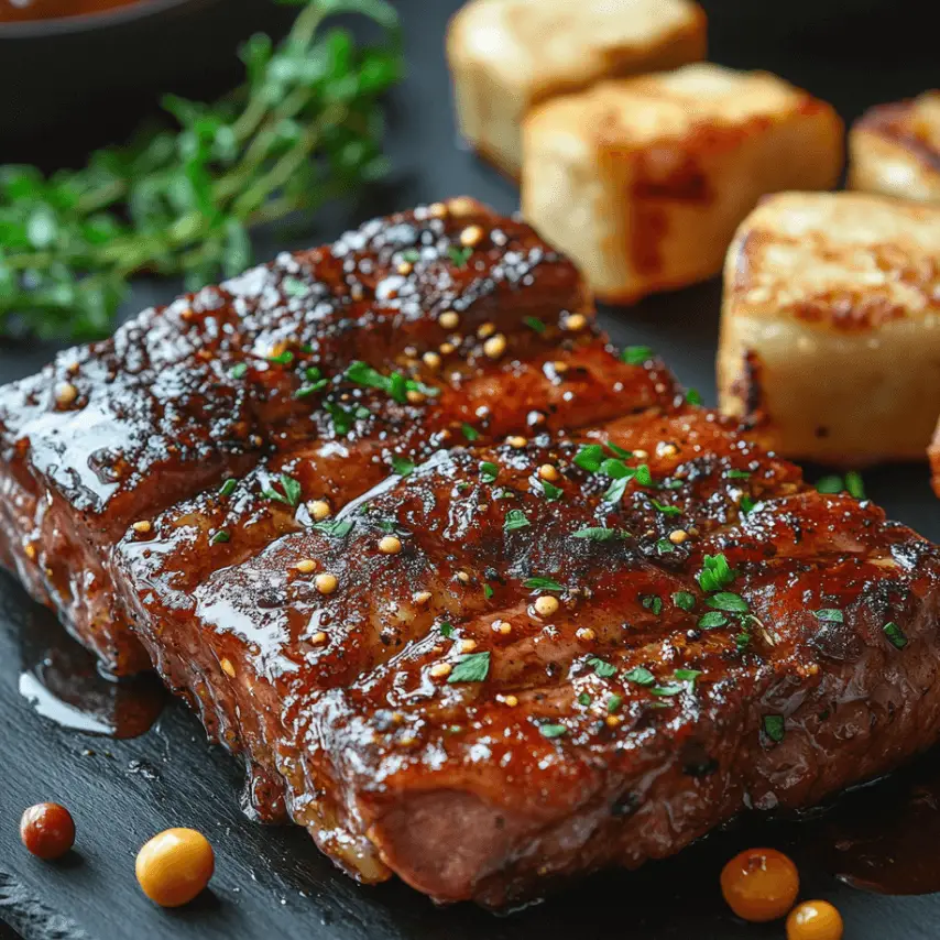 Bœuf Rôti Glacé au Miel et Moutarde : Un Festin Sucré-Salé