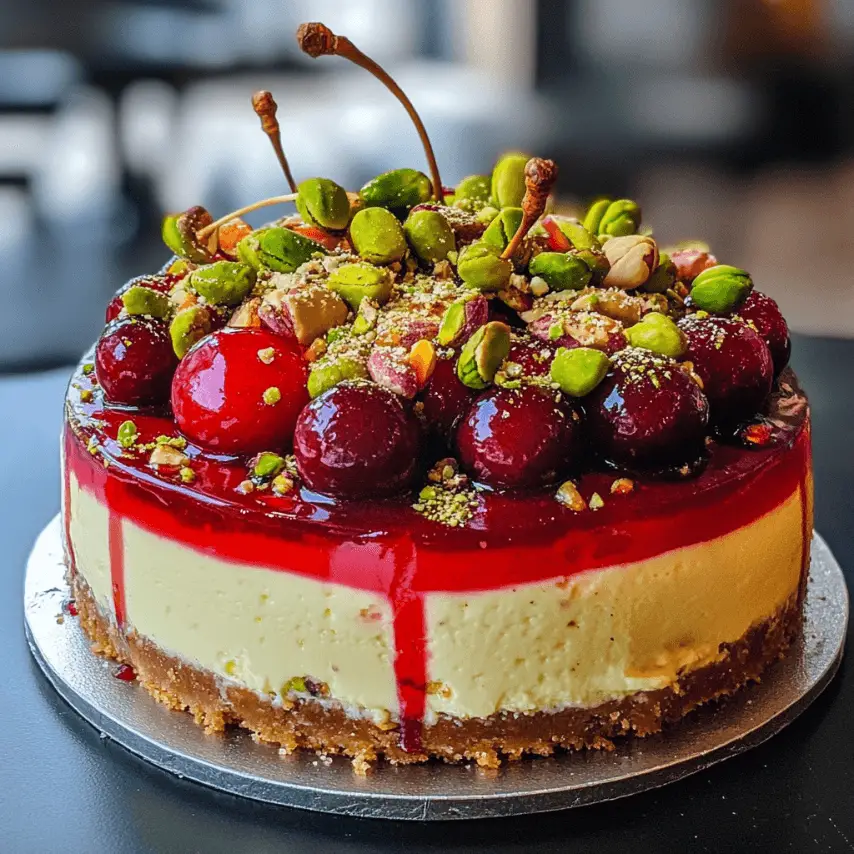 Cheesecake aux cerises et pistaches – Un dessert gourmand et coloré