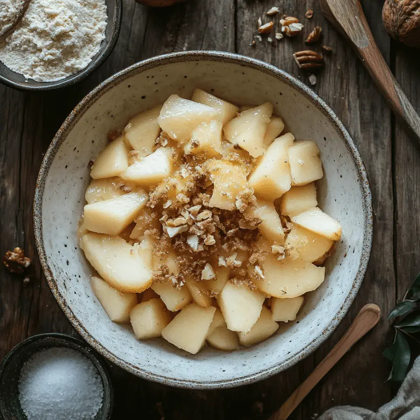 Crumble Poires Noisettes Fraîchement Sorti du Four