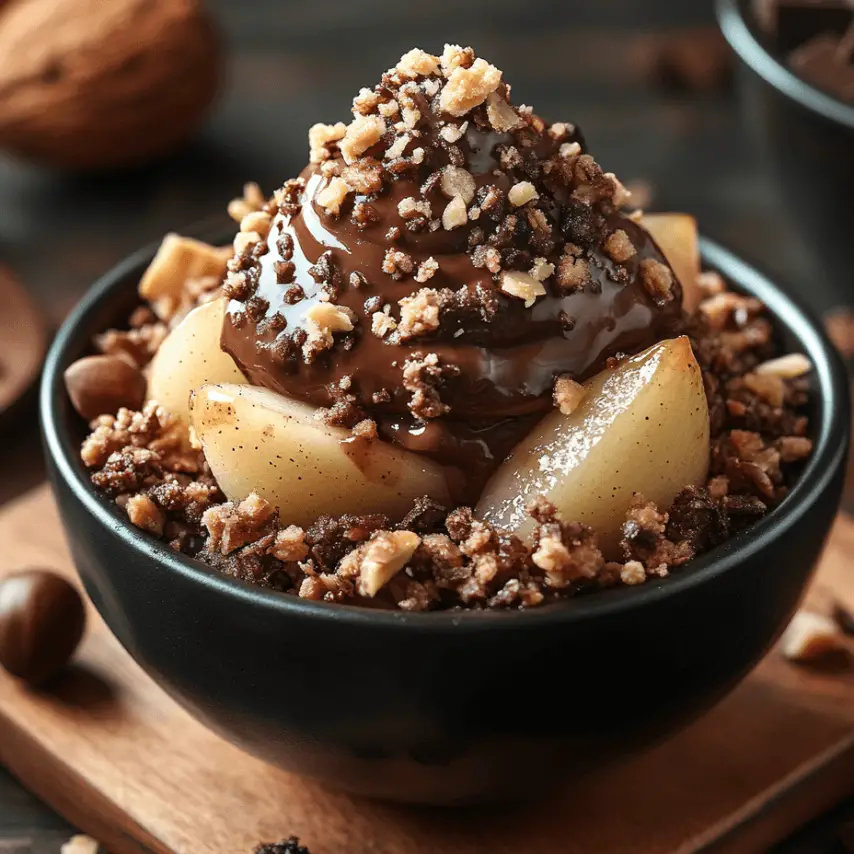 Crumble Poires Noisettes Fraîchement Sorti du Four
