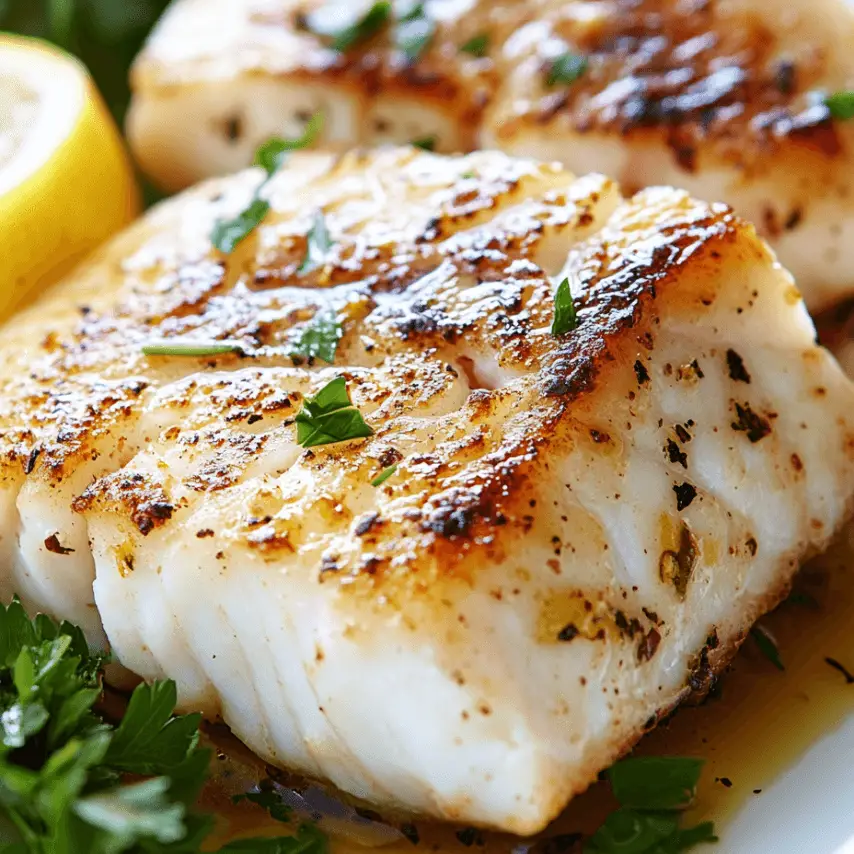 Filets de cabillaud au citron et persil, fraîchement préparés