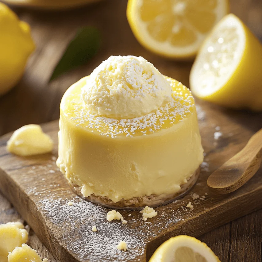 Fondant citron mascarpone fraîchement préparé
