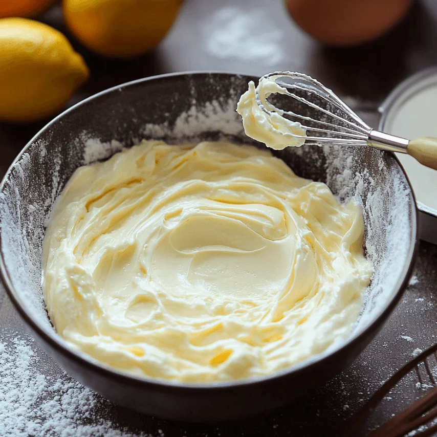 Fondant citron mascarpone fraîchement préparé