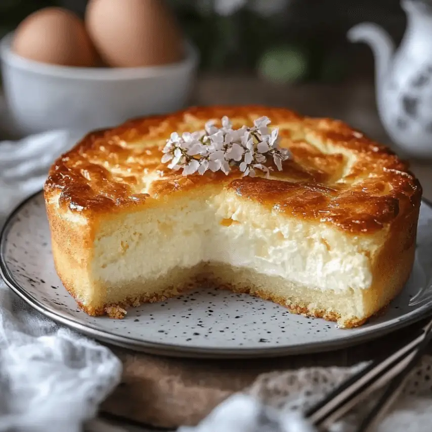 Gâteau Crémeux aux Yaourts Fraîchement Sorti du Four