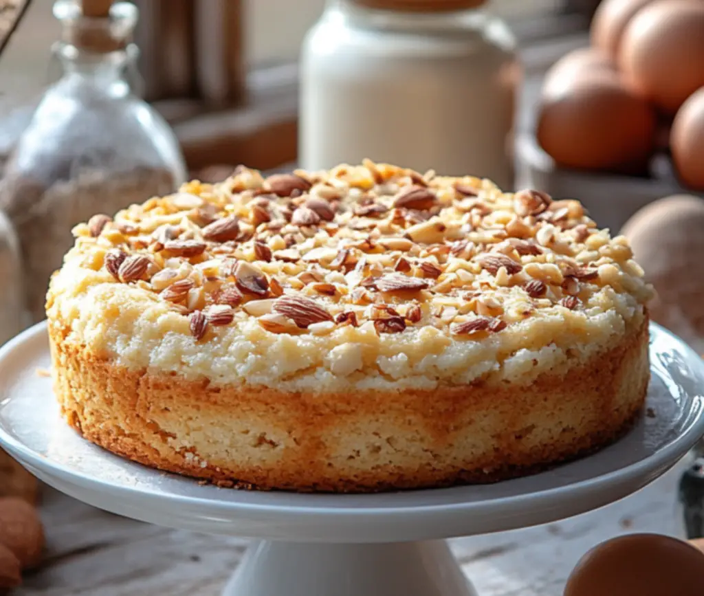 Le Fabuleux Gâteau d'Amandes fraîchement sorti du four