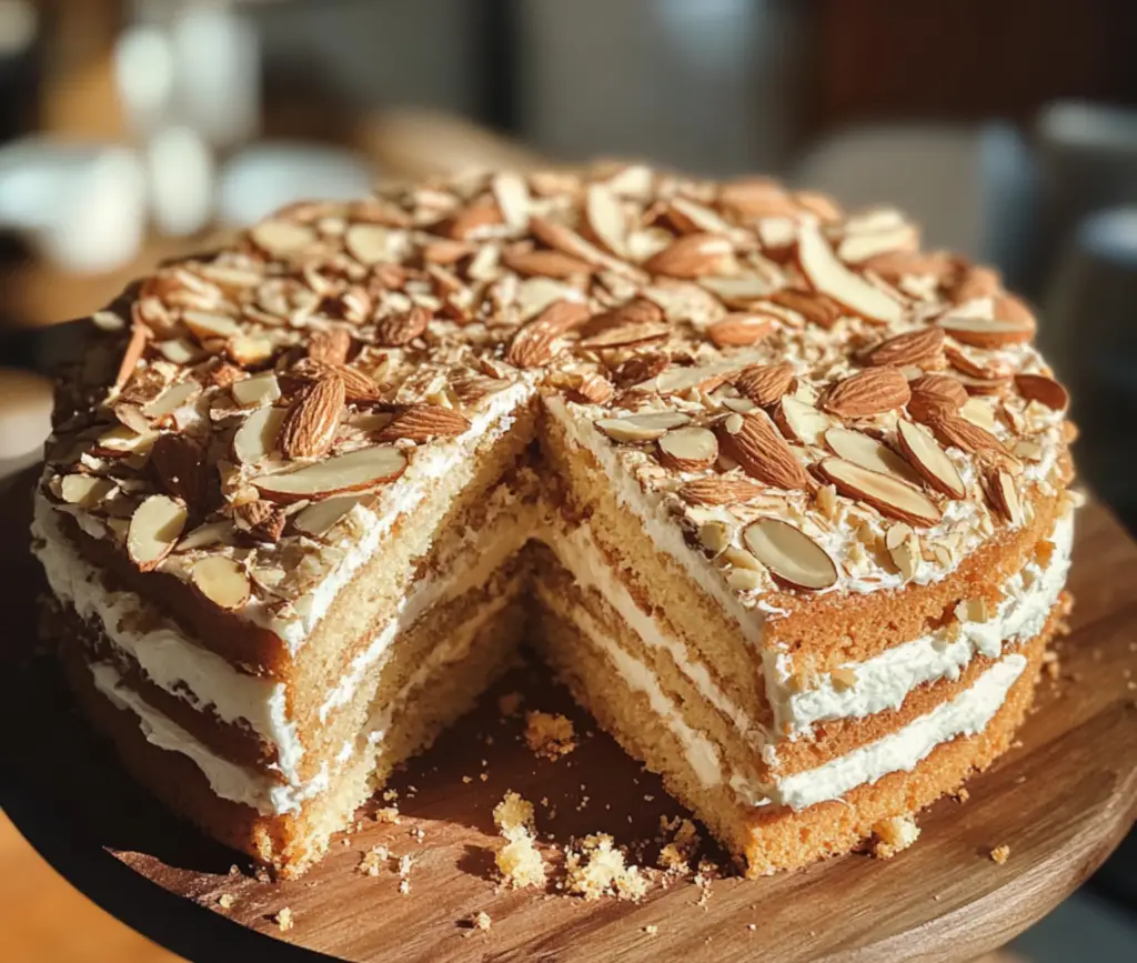 Le Fabuleux Gâteau d'Amandes fraîchement sorti du four