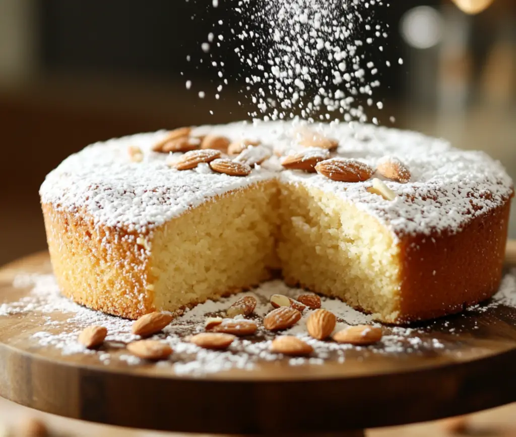 Le Fabuleux Gâteau d'Amandes fraîchement sorti du four