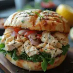 Salade de poulet crémeuse avec jambon de dinde et accompagnements frais