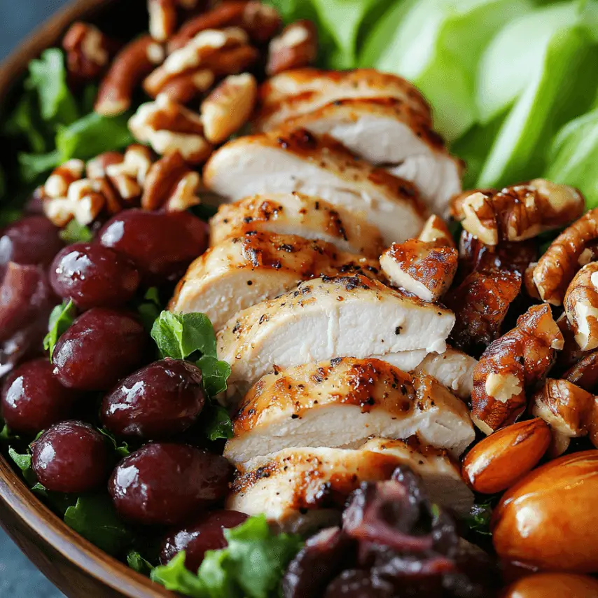 Salade de poulet crémeuse avec jambon de dinde et accompagnements frais