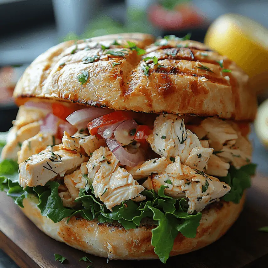 Salade de poulet crémeuse avec jambon de dinde et accompagnements frais