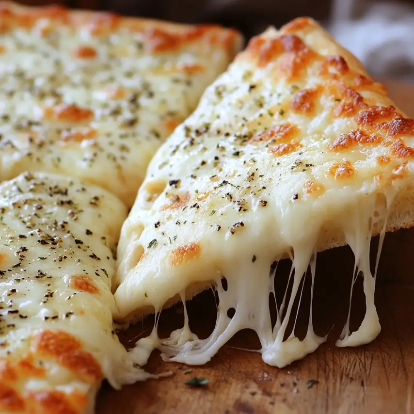 Pizza croque monsieur croustillante garnie de fromage