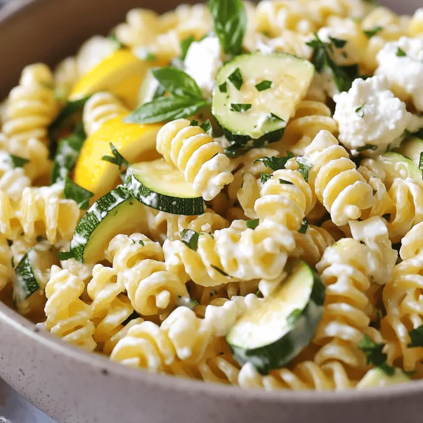 Salade de pâtes ricotta, citron et courgettes – Un plat frais et savoureux