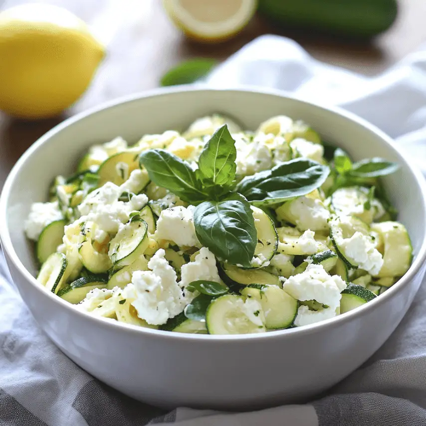 Salade de pâtes ricotta, citron et courgettes – Un plat frais et savoureux